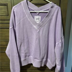 Aerie Women's Soft Lilac V-Neck Sweater